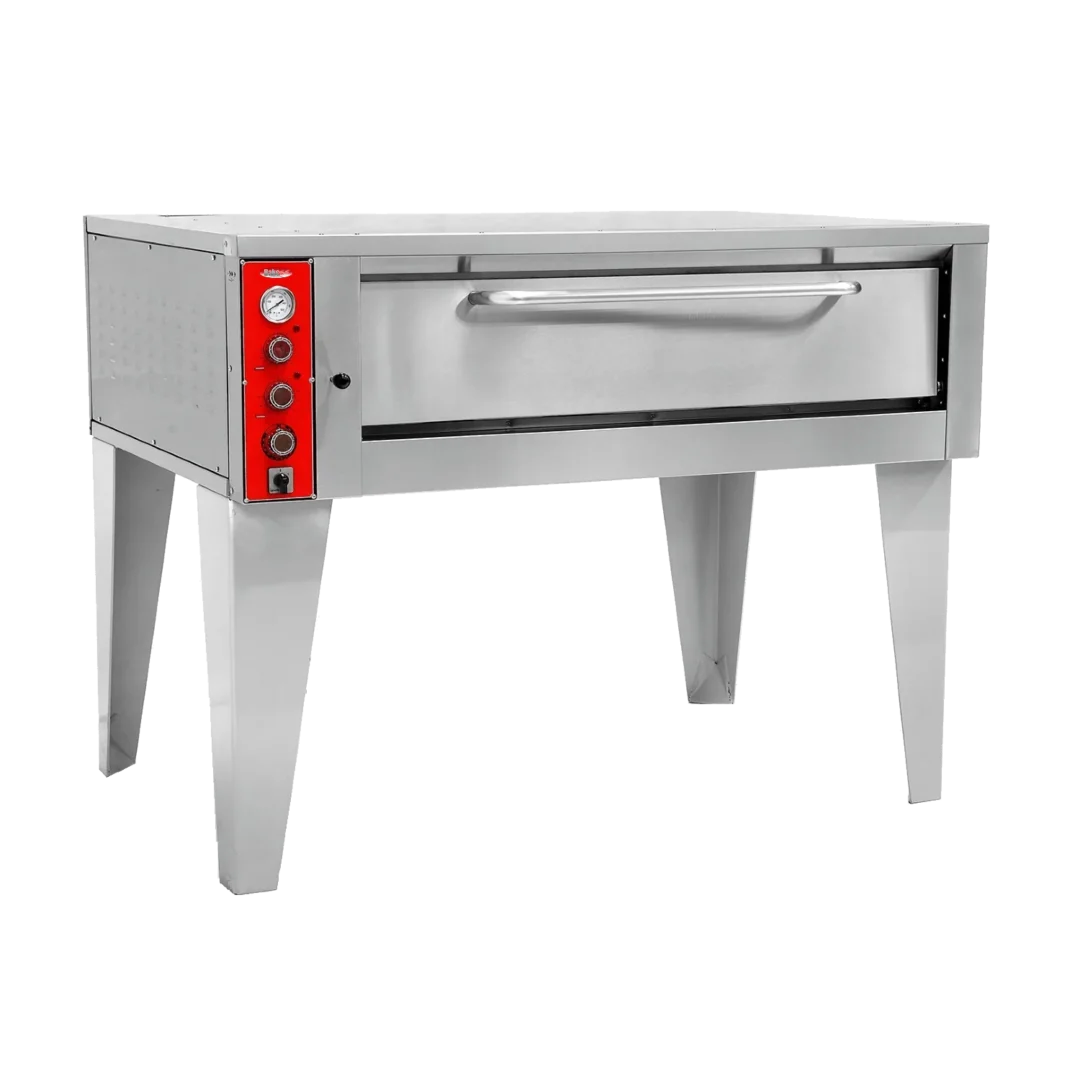BakeMax BMBPEB125 64” Electric Stone Hearth Deck Pizza Oven – Stainless Steel, 120 Pizzas/Hour
